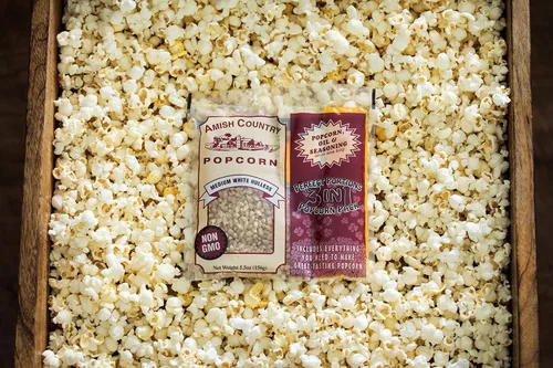 Miniatura 5 de Amish Country Popcorn Paquetes de palomitas de maíz de grano blanco mediano todo en uno, medidos previamente para máquinas de palomitas de maíz e