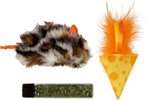 Miniatura 12 de SmartyKat Instincts HappyNip Fin Frenzy Fish Kicker Crinkle Juguete de Peluche para Gatos, Contiene Hierba Gatera y Silvervine - Naranja/Beige