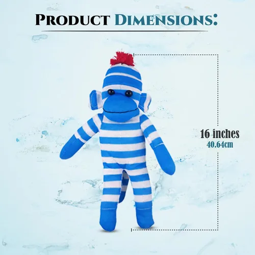 Miniatura 2 de Plushland Adorable Mono de Calcetines, El Original y Tradicional Juguete de Animal de Peluche Tejido a Mano, Regalo para Niños, Bebés, Adolescentes