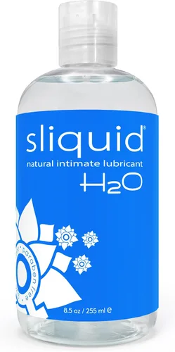 Sliquid H2O Lubricante a base de agua, sin fragancia ni sabor, lubricante natural para mujeres, sin manchas, 8.5 onzas líquidas
