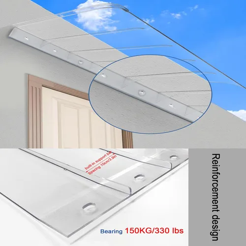 Miniatura 6 de Toldo moderno de policarbonato para puerta delantera, toldo invisible para puerta, puerta delantera al aire libre, toldo para puerta de porche