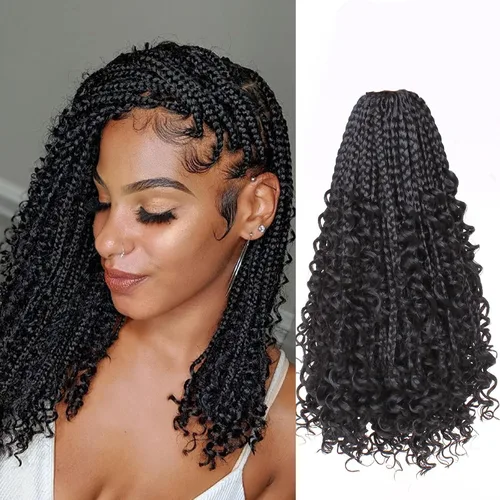 Miniatura 15 de Beverlee Goddess Box - Trenzas de ganchillo de 8 pulgadas, 8 paquetes de trenzas de ganchillo bohemias, extremos rizados, pelo sintético rizado