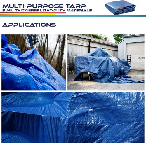 Miniatura 5 de Windscreen4less lona multiuso de 5 ml, impermeable de poliéster, de color azul, Azul
