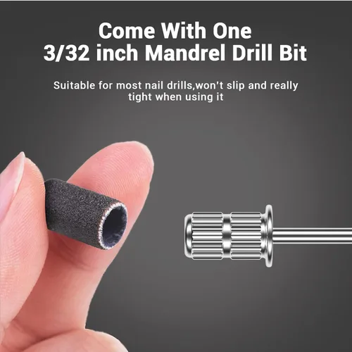 Miniatura 5 de MelodySusie - 100 bandas de lijado para brocas de uñas para lima eléctrica, de grano #80 grueso para limar uñas acrílicas, manicura y pedicura