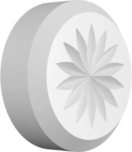 Ekena Millwork ROSP030X030X100GRY10 Roseta estándar con borde biselado, 3.0 in de ancho x 3.0 in de alto x 1.0 in, PVC