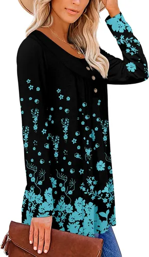 Miniatura 3 de Mystry Zone Womens Top Casual Blouse Button Up Ruffle Tunic Shirts Fit Flare S-3XL