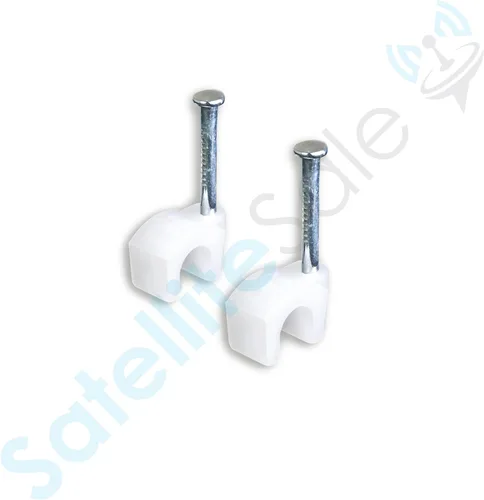 Miniatura 7 de SatelliteSale Clips redondos blancos de un solo clavo para Ethernet Coaxial Teléfono Cable TV Cable Gestión de Cable 100