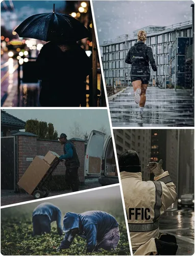 Miniatura 7 de iCreek Impermeable impermeable para hombres y mujeres adultos, chaqueta de lluvia larga, ligera, reflectante, reutilizable, con capucha