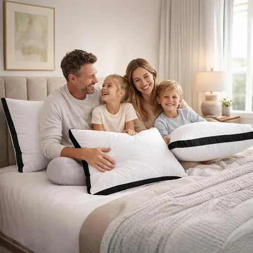 Miniatura 5 de LUX Décor - Juego de 2 almohadas suaves de hotel con refuerzo, para dormir de lado, boca abajo y de espalda, almohadas de cama de hotel alternativas