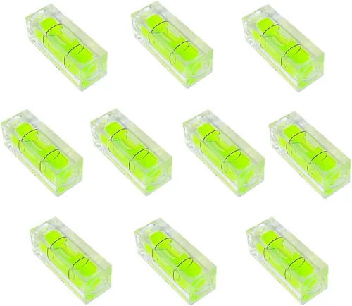 Miniatura 8 de ZUJHPYMI 6 piezas de nivel de burbuja magnético pequeño 10x10x29mm Mini niveles de espíritu de burbuja cuadrada herramientas de nivelación