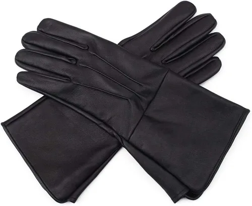 Miniatura 3 de Guantelete medieval renacentista para hombre sin forro de cuero genuino guantes de artilleríacaballeríainfantero largo brazo