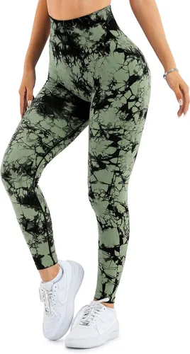 Miniatura 2 de A AGROSTE Leggings con levantamiento de glúteos para mujer, cintura alta, para entrenamiento, gimnasio, yoga, teñido anudado, sin costuras, mallas