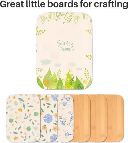 Miniatura 5 de Juego de tablas de cortar de bambú para cocina,Tablas de cortar pequeñas con soporte,Tablas de servir para sándwich queso comida desayuno