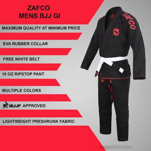 Miniatura 4 de Jiu Jitsu Gi brasileño BJJ Gi para hombres y mujeres Grappling gi Uniforme Kimonos ligero, preencogido, con cinturón blanco