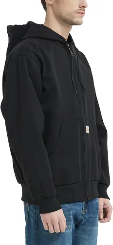 Miniatura 3 de MOERDENG Chaqueta de trabajo activa para hombre, ajuste holgado, con capucha, abrigos ligeros