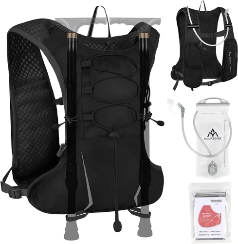 Miniatura 8 de Chaleco para correr para mujeres y hombres, mochila de hidratación de 5 litros con bolsa de agua de 2 L, chaleco de hidratación ultraligero Azul