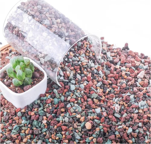 Miniatura 11 de 2.4 libras Mezcla de guijarros de roca volcánica hortícola para bonsái, piedra pómez para plantas suculentas y cactus, grava decorativa arenosa