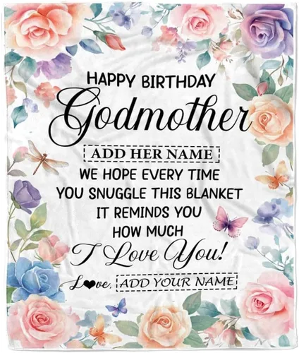 Miniatura 14 de Manta personalizada con texto en inglés «To My Godmother from Goddaughter Godson Thank You for Being My Godmother», para Día de la Madre