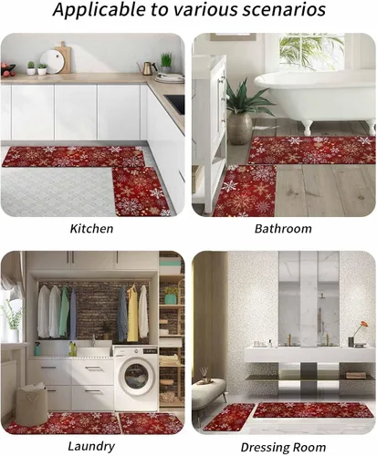 Miniatura 6 de Tapete de baño de Feliz Navidad, antideslizante, de secado rápido y absorbente, tierra de diatomeas, fregadero, dormitorio, cocina, lavable, tapete