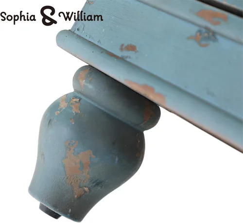 Miniatura 8 de Sophia & William - Armario pequeño de acento con puerta única, mesa auxiliar lateral de 31.5" de altura, mesita de noche desgastada con puerta Azul