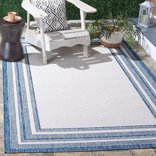 Miniatura 16 de SAFAVIEH Alfombra lavable al aire libre Courtyard Collection – 4' x 5'7", beige oscuro y beige, no desprende pelusa y fácil de limpiar, ideal