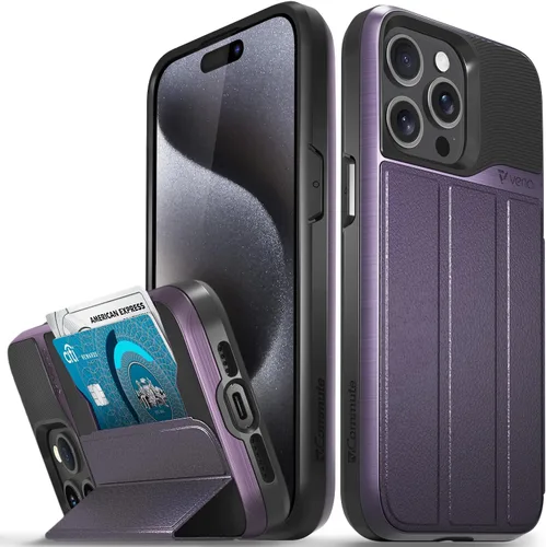 Miniatura 56 de VENA vCommute Funda tipo cartera compatible con Apple iPhone 14 (15.5 cm), funda de cuero con tapa plegable, tarjetero con función de soporte