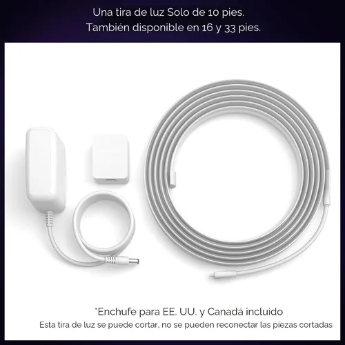 Miniatura 2 de PHILIPS Hue Kit de Base de Tira de Luces LED Inteligente RGBWW Solo de Interior de 10 Pies, 1 Paquete, Control con Aplicación Hue, Tiras de Luces