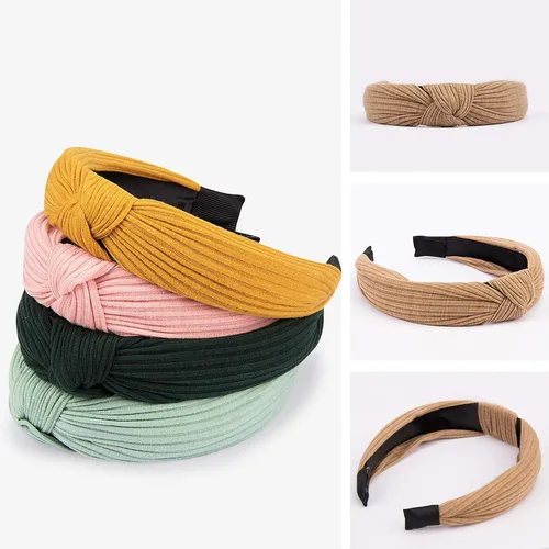 Miniatura 6 de Ondder Diademas anudadas para mujer, paquete de 10 diademas de moda con nudo superior, diadema surtida para mujer, turbante para el cabello fino