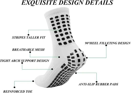 Miniatura 3 de fjberrtsat Calcetines para hombre de fútbol sin deslizamiento, antideslizantes, para fútbol y baloncesto, con almohadillas antideslizantes