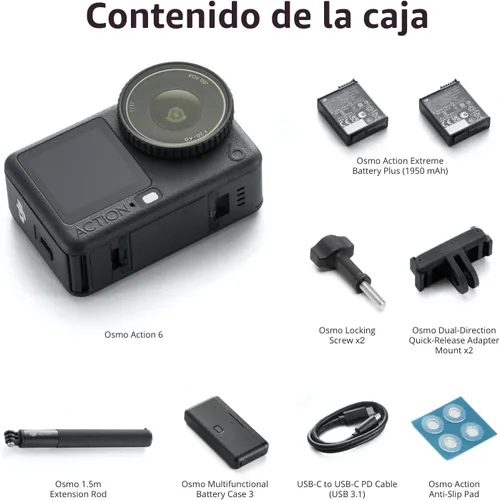 Miniatura 9 de DJI Osmo Action 6 Combo mejorado, cámara de acción impermeable 8K con sensor cuadrado de 1/1.1", apertura variable de f/2.0–f/4.0, duración