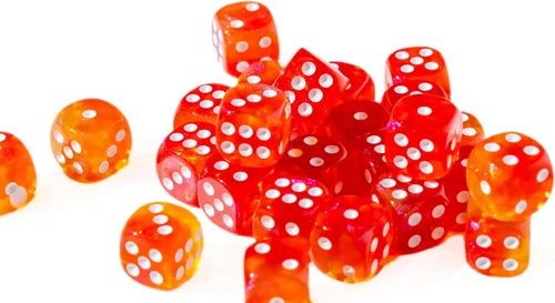 Miniatura 14 de Paquete de 25 dados D6 de 0.472 pulgadas, colección a juego de 6 dados con pipas (granito amarillo y negro)