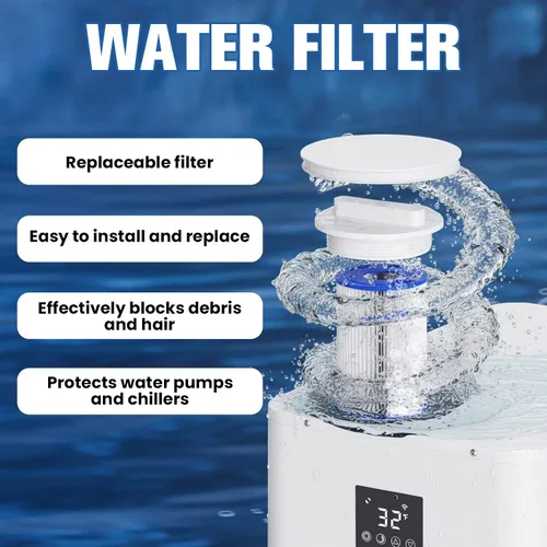 Miniatura 5 de ICEGALAX Enfriador de baño de hielo 1HP para bañera de hielo, enfriador de agua de control inteligente con bomba y filtro integrados, enfriamiento