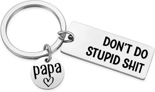 Llavero con texto en inglés Mother to Kids Don't Do Stupid Stupid Stupid St para adolescentes, hija, hijo, graduación, San Valentín, regalos de mamá