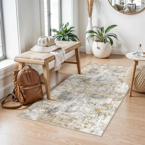 Miniatura 73 de Alfombra antideslizante lavable de 2 x 3 pies - Alfombra suave de pelo bajo para cocina, entrada y dormitorio - Tapete moderno para puerta