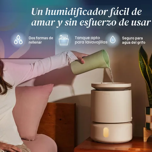 Miniatura 7 de BLUEAIR Humidificador de Habitación - DreamWell - 48 Horas Llenado Superior Sin Niebla Tecnología InvisibleMist Piedra Aromática para Aceites Beige