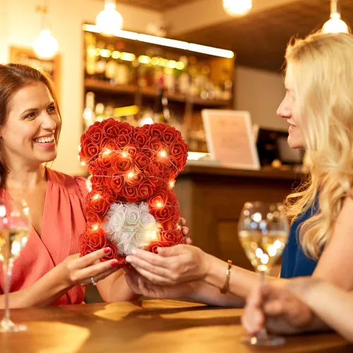 Miniatura 5 de rose bear Regalos para el día de San Valentín para ella regalos de oso de flores de rosas para niñas mujeres madres novias oso de peluche de rosas