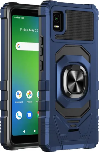 Miniatura 9 de Compatible con Cricket Debut Smart Case (2022) con protector de pantalla de vidrio templado, protector de cuerpo completo [grado militar], soporte