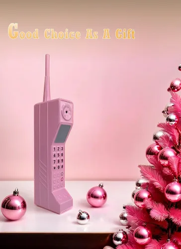 Miniatura 7 de Diydeg Teléfono móvil retro, 80S 90S Old Fashioned - Adorno de ladrillo portátil de ladrillo, accesorios fotográficos de simulación de hierro, Rosa