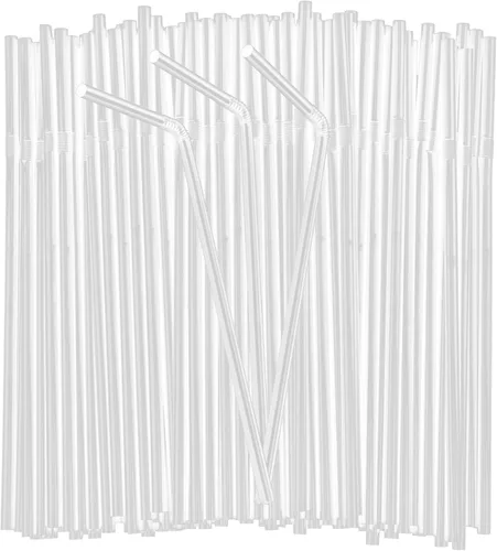 Miniatura 8 de 150 popotes desechables de plástico para beber, popotes flexibles, desechables, largos, coloridos, de plástico, a rayas, varios colores para uso