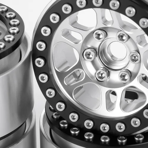 Miniatura 9 de AXSPEED Beadlock de metal de 1.9 pulgadas para llantas de rueda de oruga 1/10 TRX4 Axial Scx10 TRX4 Wraith D90 D110 RC Car, paquete de 4