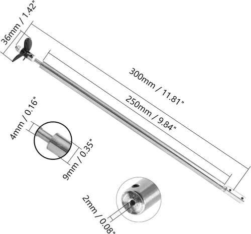 Miniatura 2 de Jutagoss Hélice del eje de transmisión para RC Boat L 11.811 in Eje,Manga L250mm,Hélice D36mm para eje de motor de 0.079 in