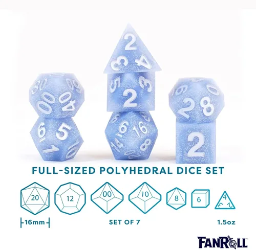 Miniatura 5 de FanRoll - Juego de dados DND de goma de silicona de borde afilado de 0.630 in: residuos glaciales, dados de juego de rol para Calabozos y Dragones