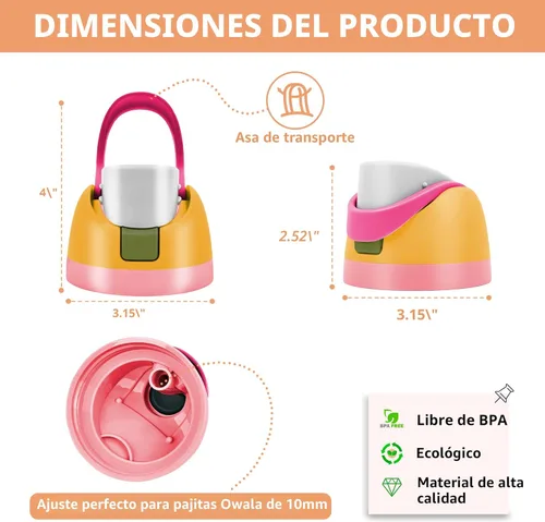 Miniatura 5 de Tapa de repuesto compatible con botella de agua Owala FreeSip a prueba de fugas, tapa abatible reutilizable, accesorio para vasos de 16 onzas, 24