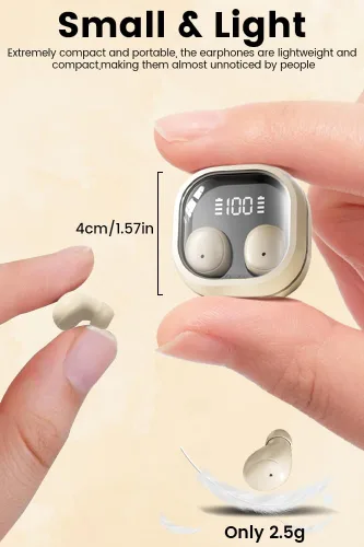 Miniatura 2 de Auriculares invisibles mini para dormir, inalámbricos, Bluetooth, ultraligeros, ajuste cómodo para dormir de lado, suaves, intrauriculares, tapones