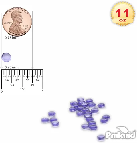 Miniatura 3 de PMLAND Mini canicas planas acrílicas, guijarros, cuentas de más de 3500 unidades de 0.236 in de diámetro para rellenos de jarrones, soporte