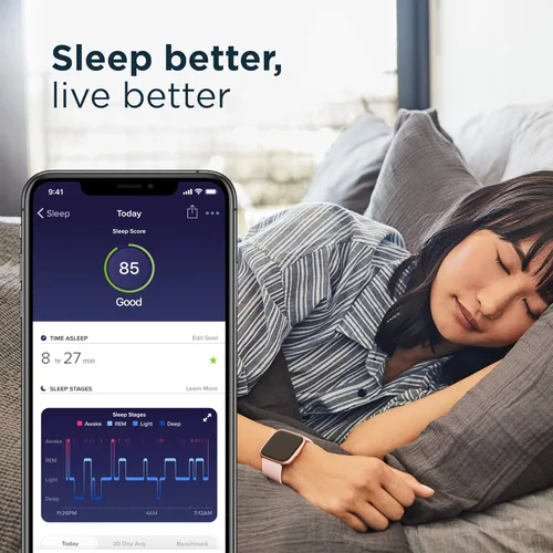 Miniatura 7 de Fitbit Versa 2 - Reloj inteligente de salud y fitness con frecuencia cardíaca, música, Alexa integrado, seguimiento de sueño y natación
