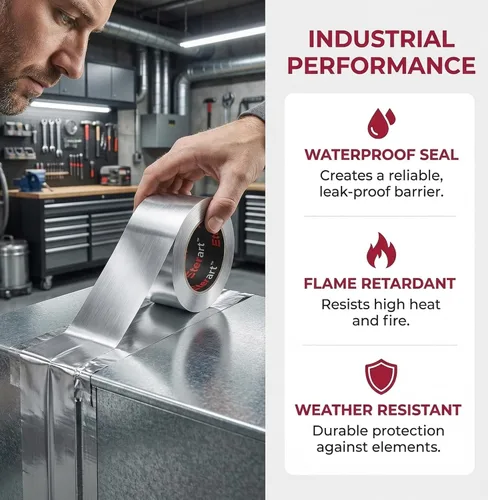 Miniatura 6 de ETERART Cinta de Conducto de Papel de Aluminio Resistente, Sellado y Reparación a Alta Temperatura, Perfecta para HVAC, Conductos de Aire