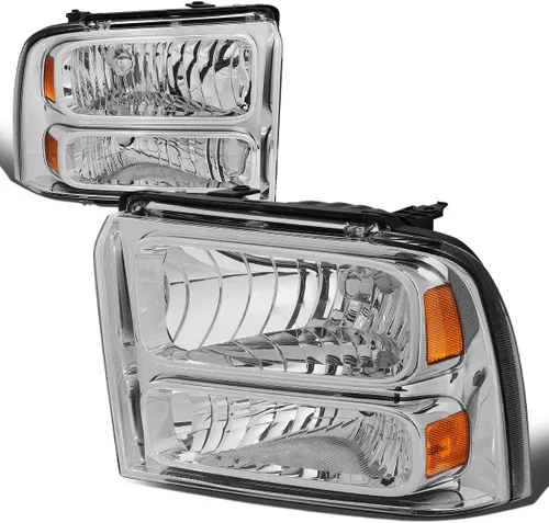 Auto Dynasty - Juego de lámparas de faro de estilo de fábrica de modelo halógeno, compatible con Ford F250 F350 F450 F550 Super Duty 05-07, lado del
