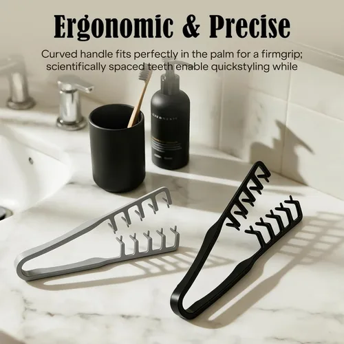 Miniatura 5 de Peine de textura para hombres y mujeres, peine voluminizador de dientes anchos para rizos, diseño plegable de viaje con estilo de flequillo de doble