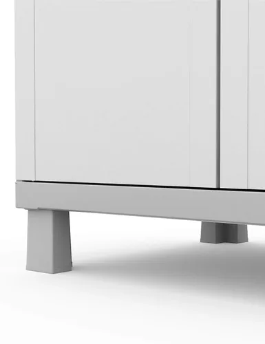 Miniatura 13 de Keter - Armario de almacenamiento con puertas y estantes para la lavandería, garaje, accesorios de baño, armario y organización del hogar, blanco